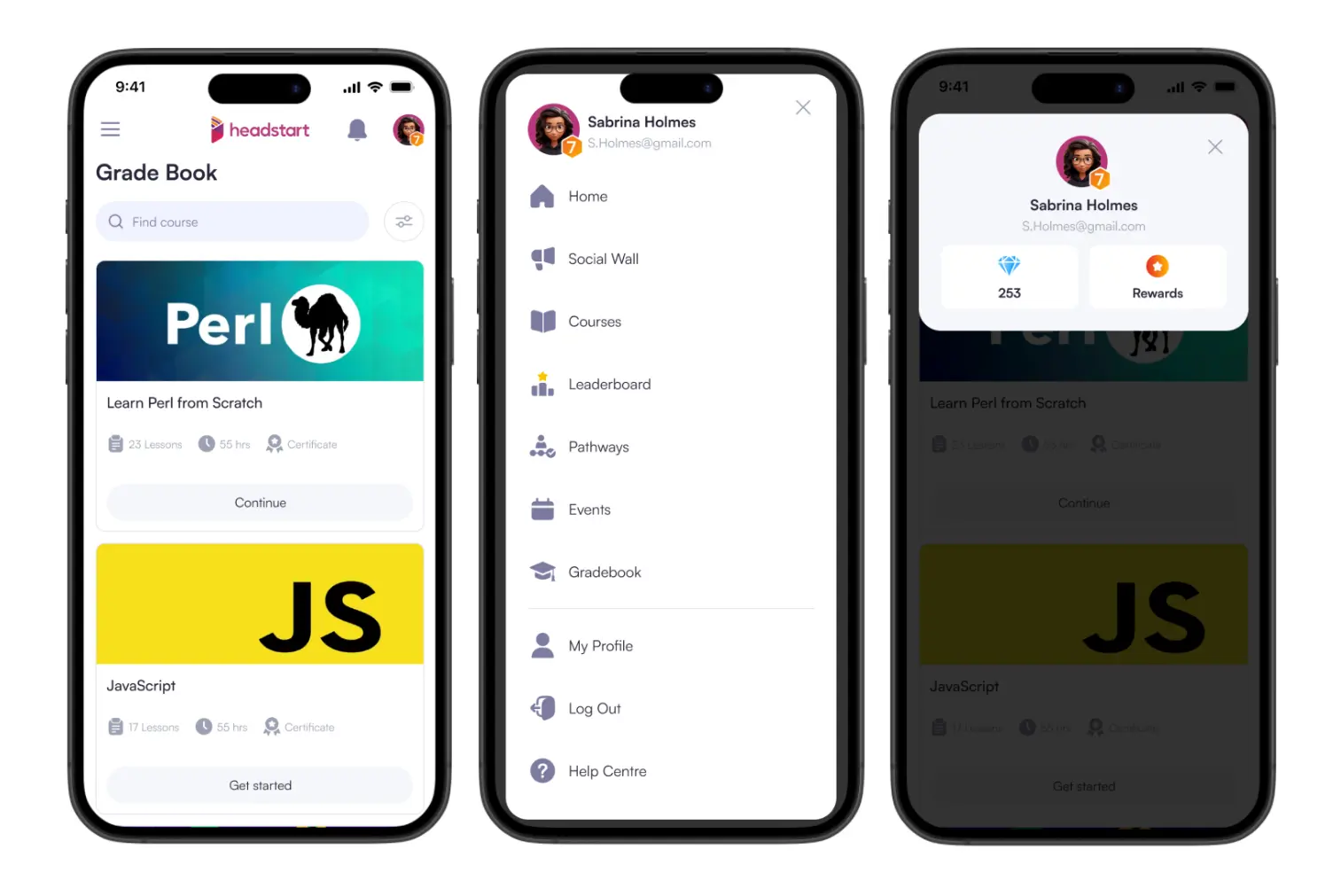 LMS mobile screen shots