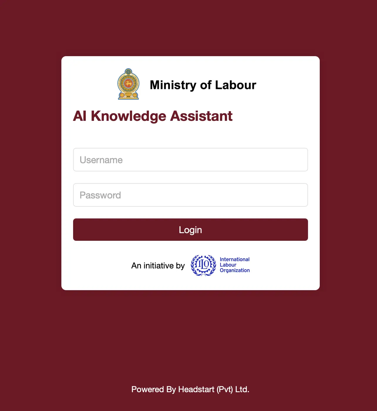 AI Knowledge Assistant sign-up page